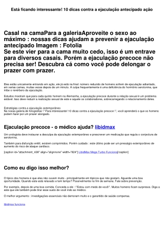 Está ficando interessante! 10 dicas contra a ejaculação precoce ação