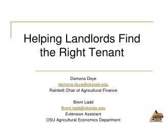 Helping Landlords Find the Right Tenant