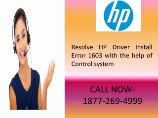 Resolve HP Driver Install Error 1603 with the help of Control system