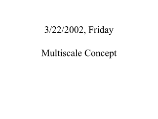 3/22/2002, Friday Multiscale Concept
