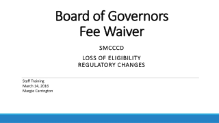 Board of Governors Fee Waiver