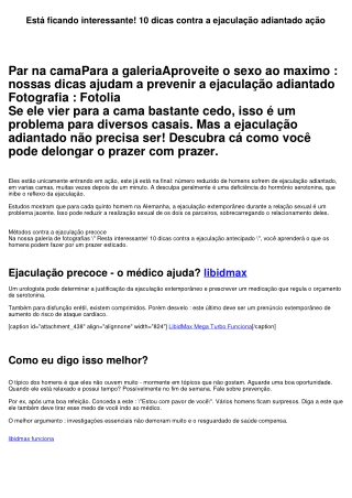 Está ficando interessante! 10 dicas contra a ejaculação adiantado ação