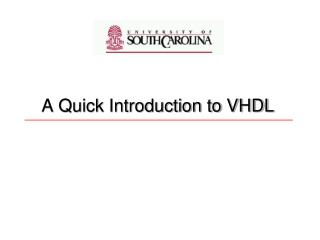 A Quick Introduction to VHDL
