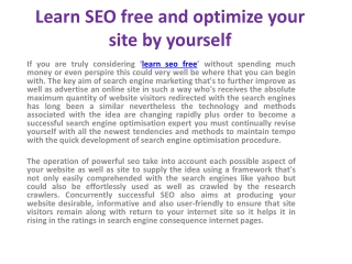 Learn SEO For Free