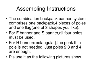 Assembling Instructions