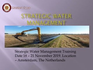 Strategic Water Management Training In Europe