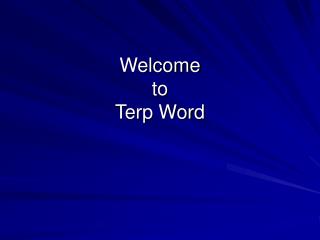 Welcome to Terp Word