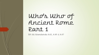 Who’s Who of Ancient Rome Part 1