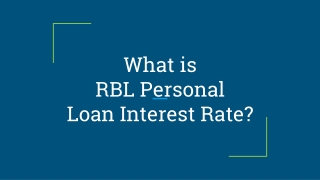 What is RBL Personal Loan Interest Rate?