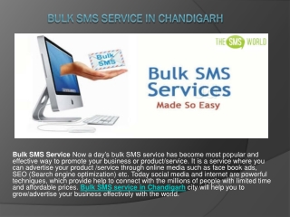 BULK SMS SERVICE IN CHANDIGARH