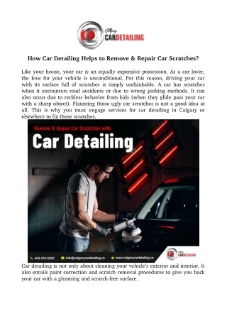 How Car Detailing Helps to Remove & Repair Car Scratches?