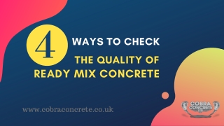 4 Ways To Check The Quality Of Ready Mix Concrete