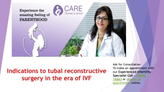 Indications to tubal reconstructive surgery in the era of IVF