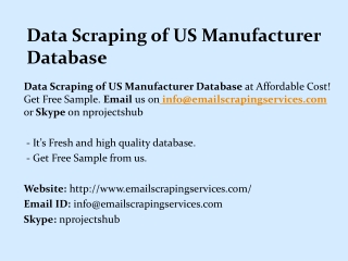 Data Scraping of US Manufacturer Database - Data Scraping