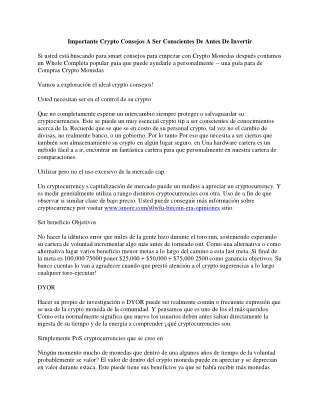 Esencial Crypto Consejos A Saber Acerca De Antes De Invertir