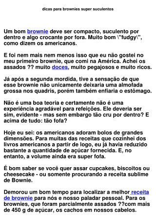 dicas para brownies super suculentos