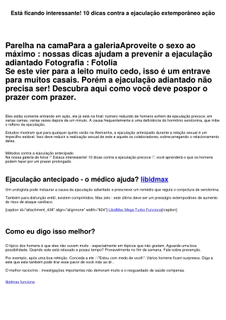 Está ficando interessante! 10 dicas contra a ejaculação extemporâneo ação