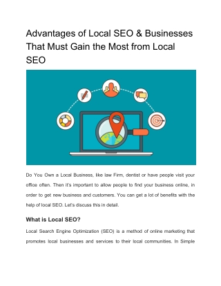 Advantages of Local SEO & Businesses That Must Gain the Most from Local SEO