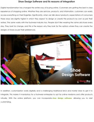Shoe Design Software and its reasons of integration