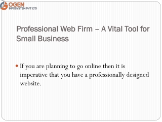 Professional Web Firm – A Vital Tool for Small Business