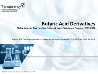 Butyric Acid Derivatives Market Estimated to Experience a Hike in Growth by 2027