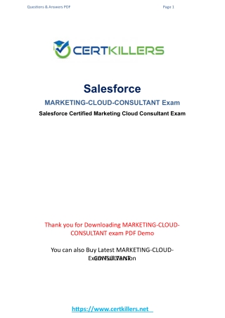 60 Must Read real questions of CertKillers.net Marketing-Cloud-Consultant exam