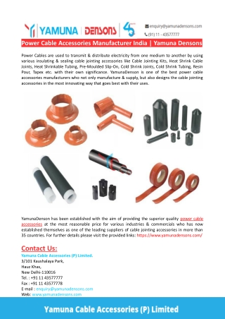 Power Cable Accessories Manufacturer India