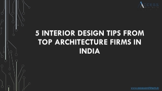 5 Interior Design Tips from Top Architecture Firms in India