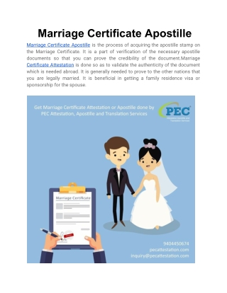 Marriage Certificate Apostille