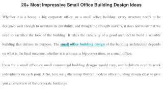 20 Most Impressive Small Office Building Design Ideas