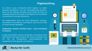 Plagiatsprüfung - Ghostwriter Castle