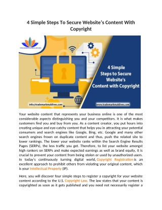 4 Simple Steps To Secure Website’s Content With Copyright