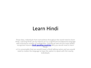 Learn Hindi