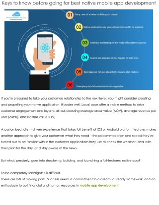 Keys to know before going for best native mobile app development