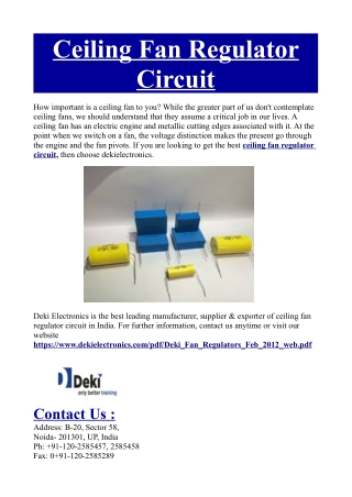 Ceiling Fan Regulator Circuit