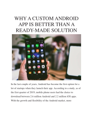 WHY A CUSTOM ANDROID APP IS BETTER THAN A READY-MADE SOLUTION