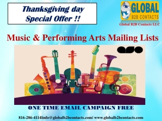 Music & Performing Arts Mailing Lists