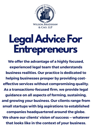 Legal Advice For Entrepreneurs