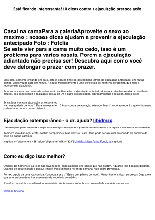 Está ficando interessante! 10 dicas contra a ejaculação antecipado ação