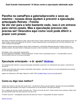 Está ficando interessante! 10 dicas contra a ejaculação antecipado ação