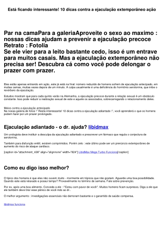 Está ficando interessante! 10 dicas contra a ejaculação precoce ação