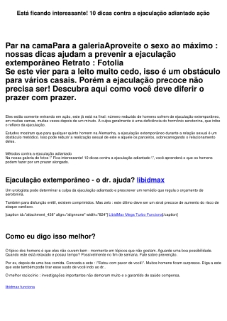 Está ficando interessante! 10 dicas contra a ejaculação extemporâneo ação