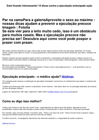 Está ficando interessante! 10 dicas contra a ejaculação antecipado ação