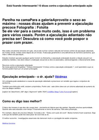 Está ficando interessante! 10 dicas contra a ejaculação antecipado ação