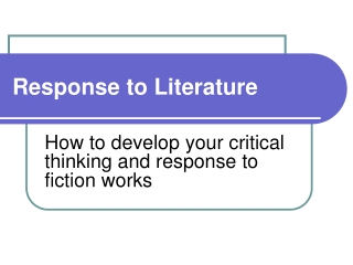 Response to Literature