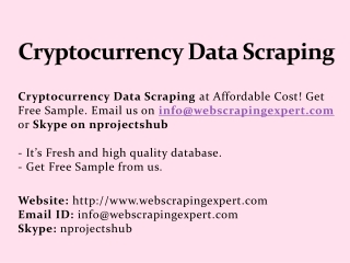 Cryptocurrency Data Scraping