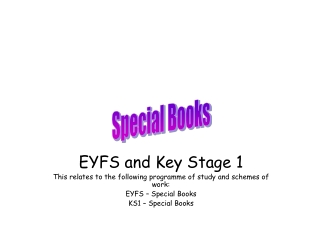 EYFS and Key Stage 1 This relates to the following programme of study and schemes of work: