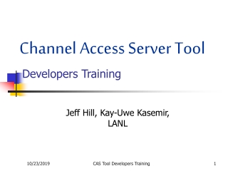 Channel Access Server Tool Developers Training