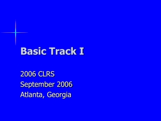 Basic Track I