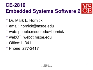 CE-2810 Embedded Systems Software 2